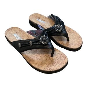 Algeria Layah Sandal/Thing Black Sz 40/9.5-10
